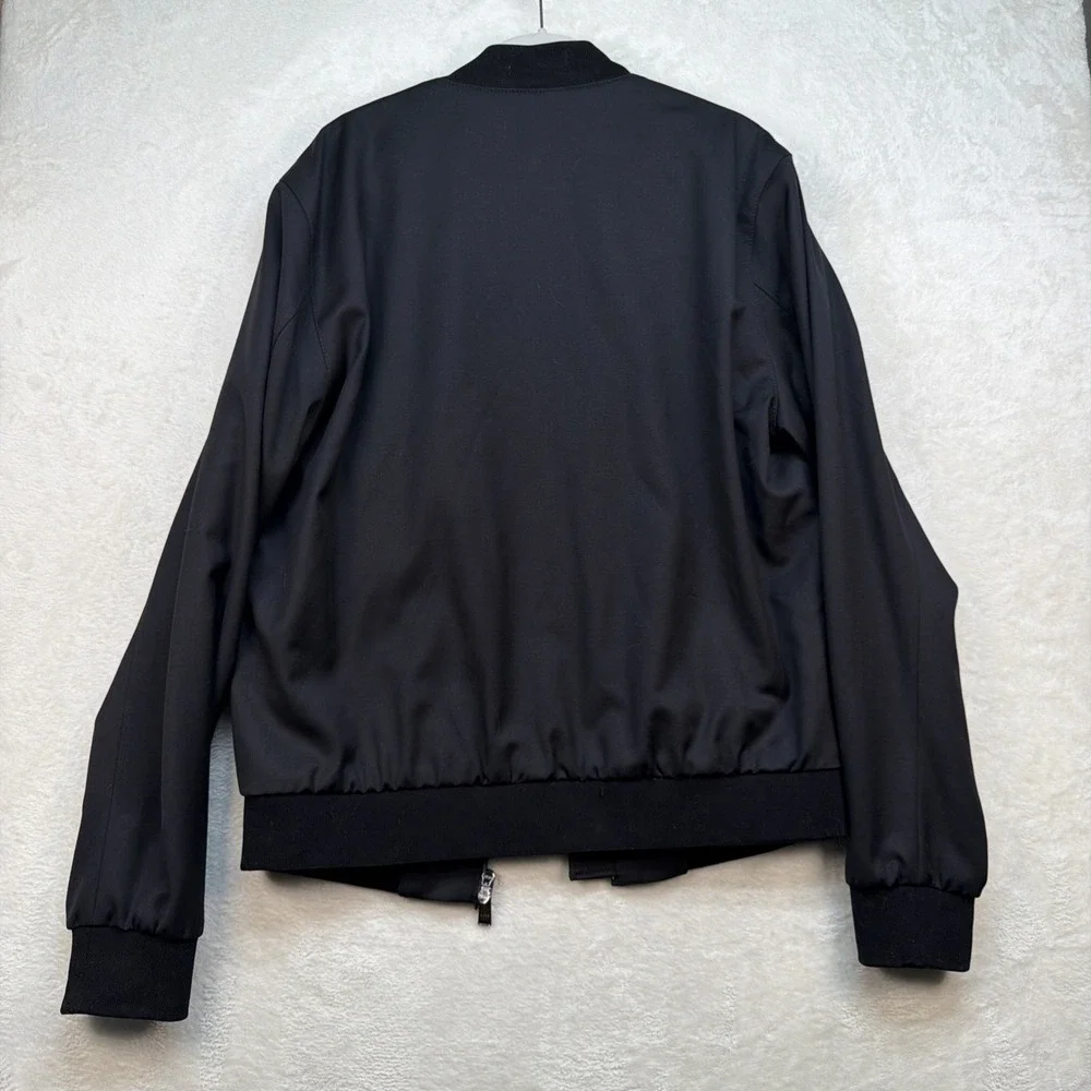 BOSS Hugo Boss Super 120 Italian‎ Wool Bomber Jacket Luxury Black Men's 40R
